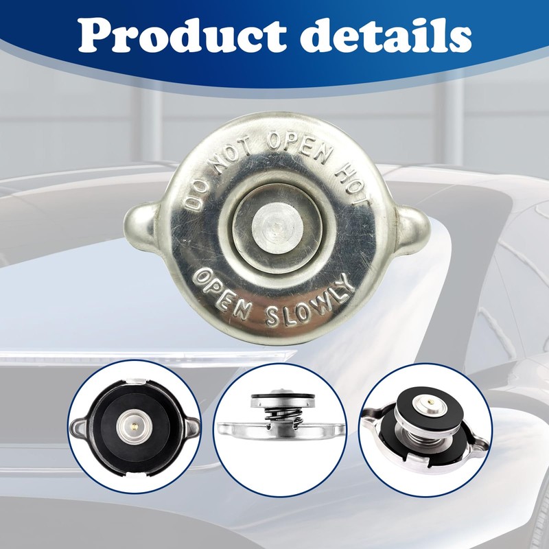 GKmow Pack-1 Radiator Cap, Stainless Steel Engine Seal Cover, 16