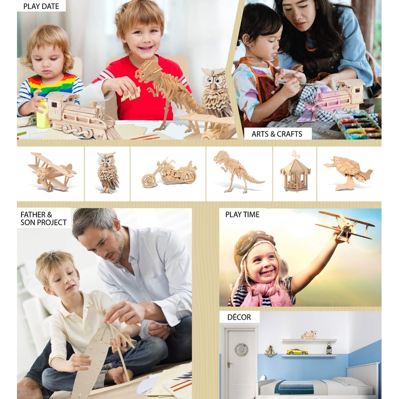 Puzzled 3D Wooden Steam Train Puzzle - Wooden Train Puzzle