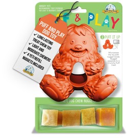 Yeti Puff and Play Dog Toy with 15 Pieces of Nuggets - Long-Lasting Chew Toy for Dog, Stimulating Chew Toy for Teething, Behavior Training, Anxiety Calming, Light to Moderate Chewers, Orange