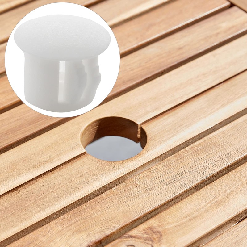 Uenhoy 100 Pcs 3/8" Plastic Hole Plugs White Flush Type
