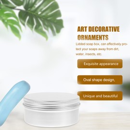 Healifty Stainless Steel Sink 3Pcs Metal tin Box Soap Box Portable Soap Holder with Lid Travel Size Soap Saver for Camping Gym Travel for Candy Jewelry Powder Trays Decorative