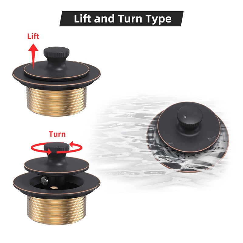 Oil Rubbed Bronze Tub Drain Trim Set Conversion Kit Assembly，All
