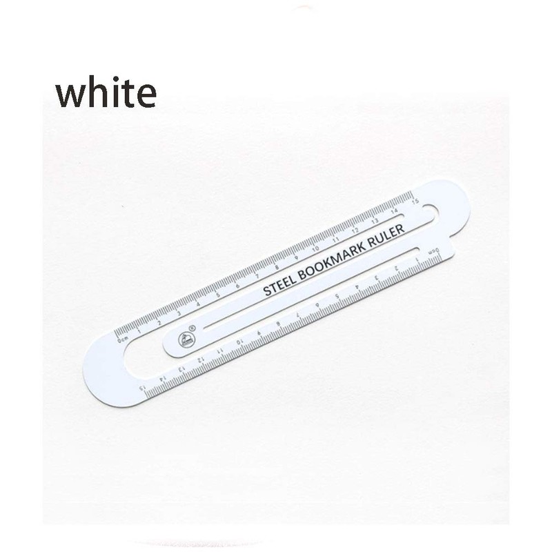 2Pcs Multifunctional Metal Bookmark and 15cm Ruler, Straight Ruler Measuring