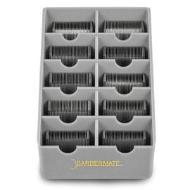BarberMate Blade Rack Storage Tray - Holds 10 Clipper Blades (Gray)