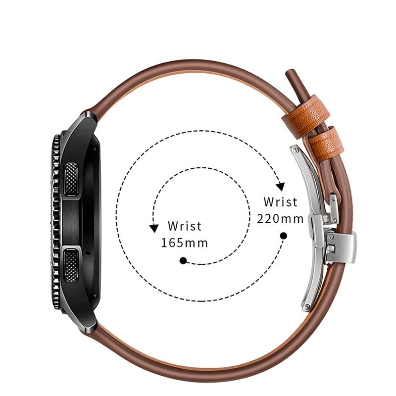 JBR Top Grain Leather Butterfly Unfolding Button Buckle Replacement Watch