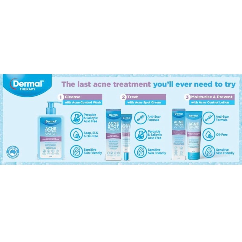 Dermal Therapy Acne Control Wash | Acne Treatment Foaming Cleanser