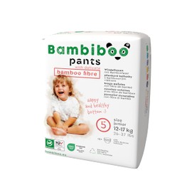 Bambiboo Skin-friendly disposable nappies with fine bamboo fibres, baby nappies, disposable nappies, protection for sensitive skin, very absorbent, size 5 (junior), pack of 15