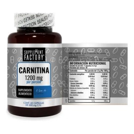 Carnitina 600 Mg, 60 Cápsulas, Calidad Premium