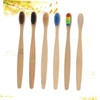 IWOWHERO 6 Pack Bamboo Toothbrushes Soft Bristles 4 Color Variety