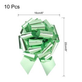 QUARKZMAN 10 Stück 6 Zoll Metallische Große Ziehschleife Geschenkverpackungsschleife für Hochzeitsauto-Körbe Präsentiert Weihnachtsschleife, Hellgrün