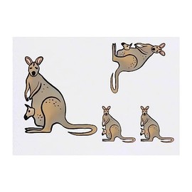 Azeeda 4 x 'Känguru' Temporäre Tattoos - Wasserfest, Hautfreundlich & Ungiftig · Transfers in Verschiedenen Größen (TO00062004)