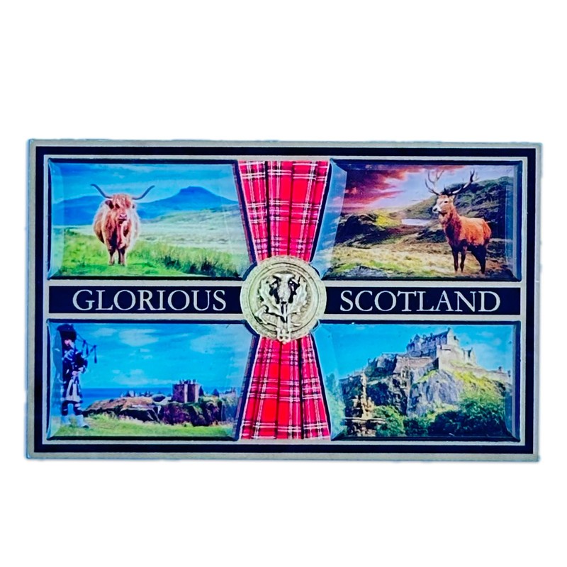 LILAJ Scotland Fridge Magnet Set Scottish Souvenirs Featuring Edinburgh Castle,