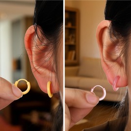 12 Pairs Hoop Earrings for Women Colored Resin Hoop Earrings for Sensitive Ears Women Summer Earrings