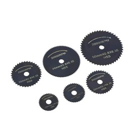 6 x HSS Saw Blade, HSS Circular Saw Blade and Drill Chuck for Wood, Plastic, Fiberglass, Copper, Aluminum and Thin Sheet Metal (22mm to 50mm)