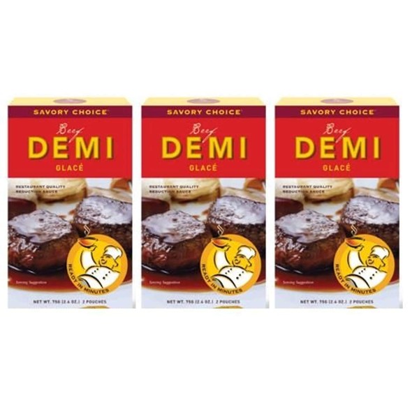 Savory Choice Beef Demi Glace Reduction Sauce Packet 75gr (pack of 3)