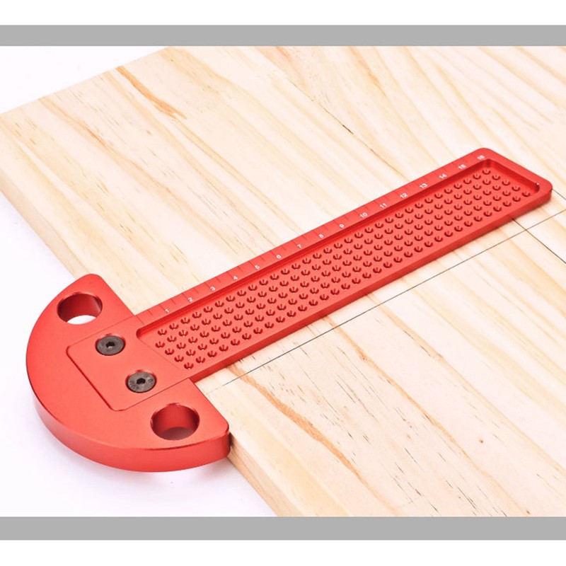 Woodworking T Ruler Aluminum Alloy 0 to 164mm Range 1mm