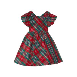 Janie and Jack Girls' Holiday Plaid Dress (Toddler/Little Big Kids), Red