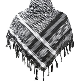 Catsobat Men's Scarf, Afghan Stole, Women's, Military Fashion,, Black (Black)