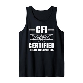 Funny Flight Instructor Art For Men Women Flight Instructor Tank Top