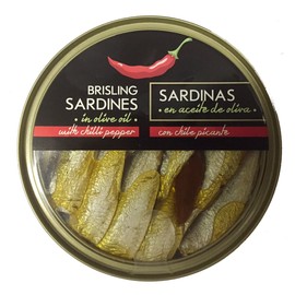 Brisling Sardines in Olive Oil With Chili Pepper, 5.6-Ounce Cans (Pack of 10)