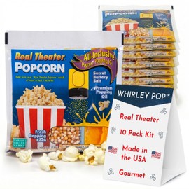 Wabash Valley Farms Theater Popcorn Kits - 10 Pre-Portioned Popcorn Machine Popcorn Packets, Popcorn Kernels for Popcorn Machine, 10 Pop Corn Packs