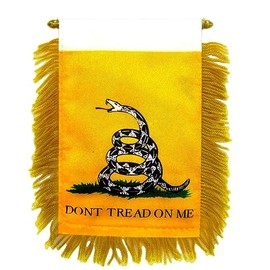 Gadsden Don't Tread On Me Mini Flag 4"x6" Window Banner w/suction cup