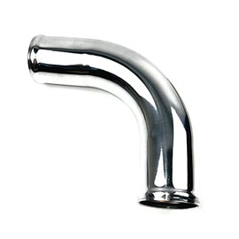 TenkeAuto Universal 12" Length Pipe 3.5" Outside Diameter Aluminum Pipe Polished DIY Air Intake, Intercooler, Turbo (3.5" 90 Degree)