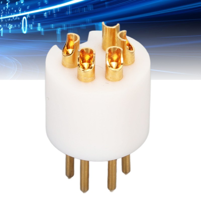 5 Pin Turntable Plug Connector Red Copper Gold Plating Nickel