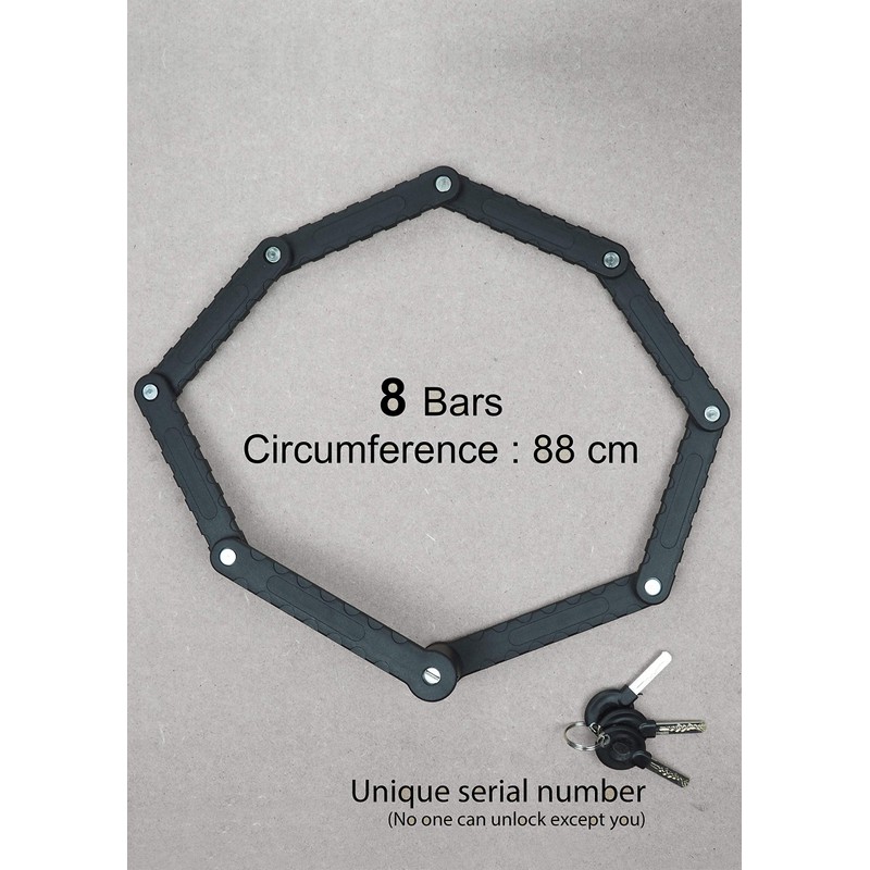 Folding Bike Lock with Heavy Duty Security Chain for Bicycles,