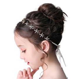 [MajuMaju] Hair Accessory Piano Recital Headdress Girls Children Handmade Handmade Arrangement Hair Ornament Earrings Set (E) (PHC34)