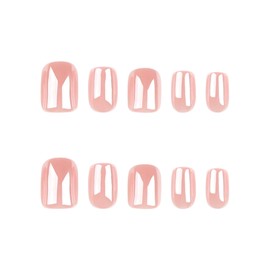 Apricot Glitter Press On Nails - Glossy Short Square Acrylic Fake Nails, Elegant for Women, Girls, Bridal Events & Self Care