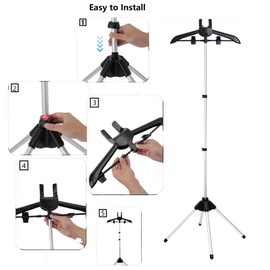 Steamer Stand for Clothes Steamer Rack Iron stand Garment Steamer Rack 360° Rotating Foldable Hanger Holder Stand with Ironing Gloves Clothing Fuzz Remover for Home Hotel RV Travel