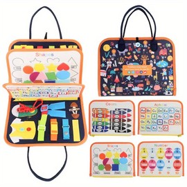 Busy Board Toys for Girls & Boys Gifts, Sensory Toys for Kids, Educational Travel Toys, Activities for Learning Fine Motor Skills, Educational Alphabet Toy, Valentine's Day Gift, Trending Products:_Light Green_one-size