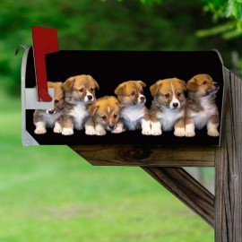 VWAQ Puppy Mailbox Covers Magnetic - Dogs Mailbox Wraps Decor VWAQ - MBM13 - 20.5"H X 18.25"W