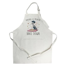 Purely Home Mental Bake Down Apron - Funny Skeleton Kitchen Gifts - Adjustable Neck/Waist Ties Cooking & Baking Apron with Large Front Pocket