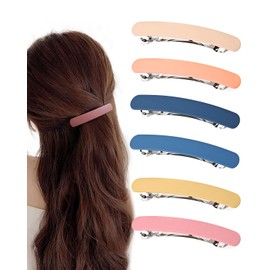 AORHOFJ Pack of 6 Hair Clips Women's Thin Hair Medium Patent Clip French Automatic Hair Clip for Fine Thick Hair, Hair Barrettes Women, Hair Clips Women's Thin Hair
