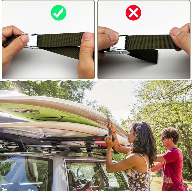 Pack of 4 Tie Down Straps, 2.5 m Lashing Straps