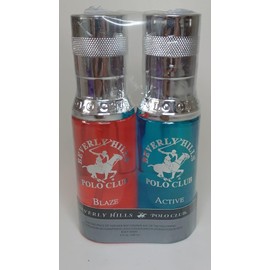 Beverly Hills Polo Club Natural Deodorant Spray Kit With 2 Fragrances: BLAZE & ACTIVE, 3fl oz Each (90ml) (Packaging May Vary)