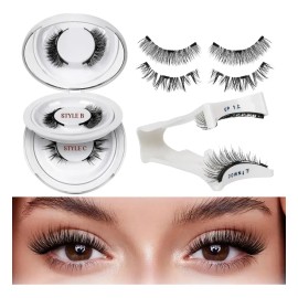 2 Pares Pestañas Magnéticas Natural Reutilizables +aplicador