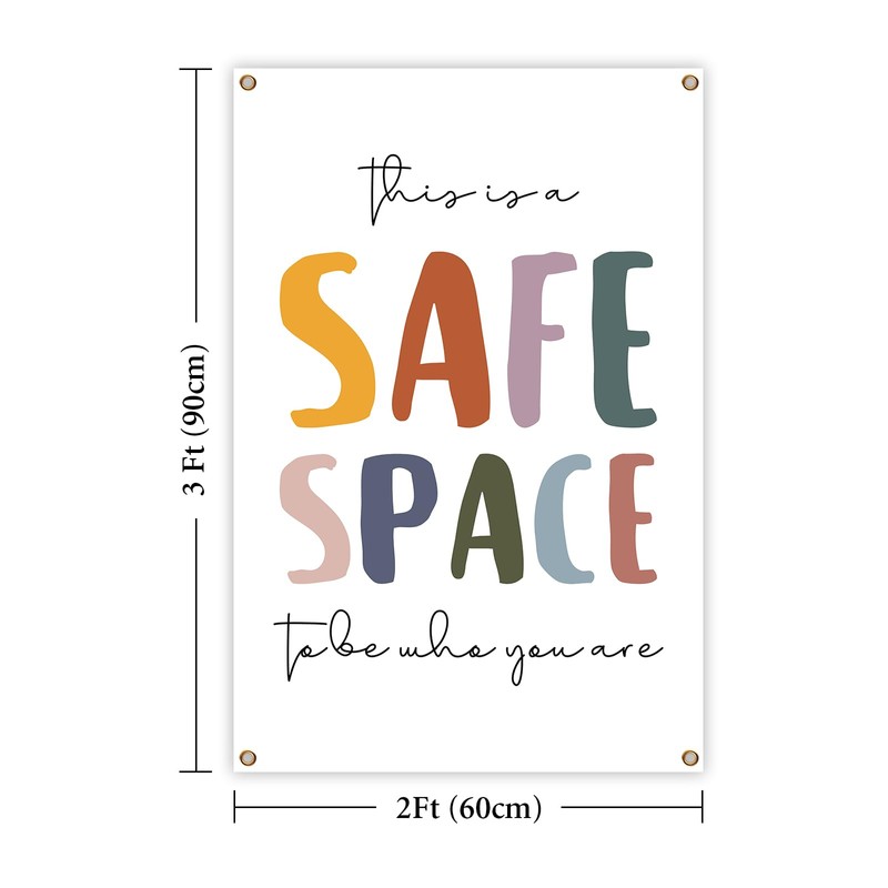 Safe Space Wall Hanging Posters Tapestry 2x3 Ft Aesthetic Poster