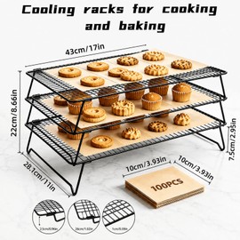Lanxiu Cooling Racks for Cooking and Baking, 3 Tier Baking Racks Cooling