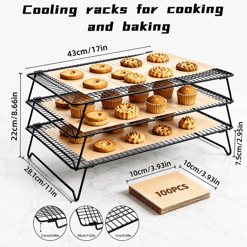 Lanxiu Cooling Racks for Cooking and Baking, 3 Tier Baking