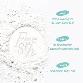 Espoir Fresh Polvo Fijador 24AD 9g - Polvo Fijador Suave y Ultradelicado con Complejo 7 Ácidos Hialurónicos, Control de Brillo y Fijación Larga Duración