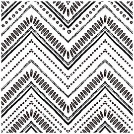 HAOKHOME Black and White Wallpaper Boho Geometric Self Adhesive Textured Wall Paper Modern for Bathroom Decor e 17.7in x 9.8ft
