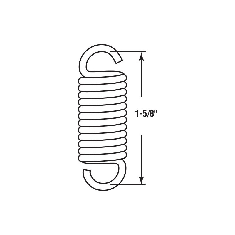 Prime-Line SP 9613 Extension Spring, Spring Steel Construction, Nickel-Plated Finish,
