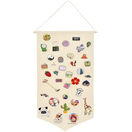 Suyika Brooch Can Badge Storage Wall Pocket Large Capacity Hanging Space Saving Brooch Can Badge Display Pin Wall Display DIY Storage Wall Decor Small Storage