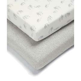 Mamas & Papas 2 Pack Cot/Bed Fitted Sheets, Elephant