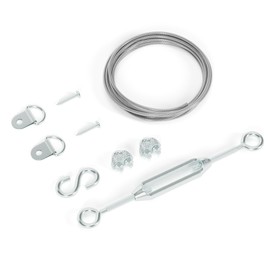 YONSIN Anti-Sag Gate Hardware Kit for Wooden Fence Gate, Anti-Sagging Gate Support Cable Kit Hardware - D Ring & Door Frame Repair, Sliver, 1 Pack