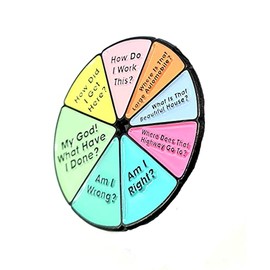 Emotional Mood Thought Wheel Thoughts Cute Colourful Metal Enamel Pin Badge