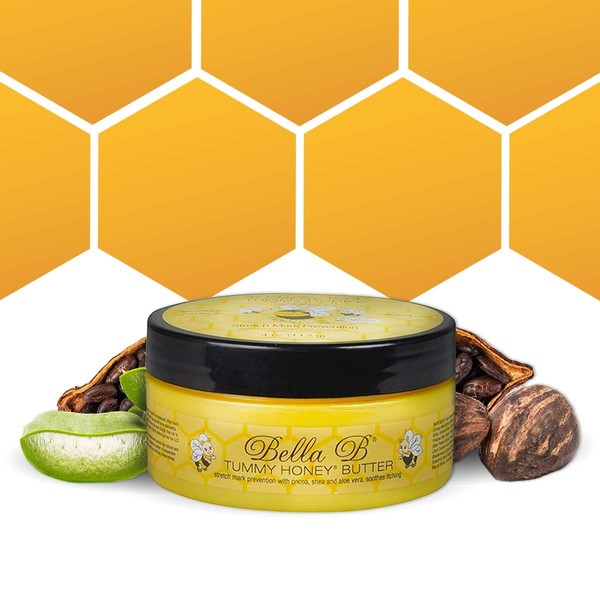 BELLA B Tummy Honey Butter 4 oz 1 Pack - Tummy Butter with Natural & Organic Ingredients - Pregnancy & Baby Safe - Use Daily for Fading Stretch Marks